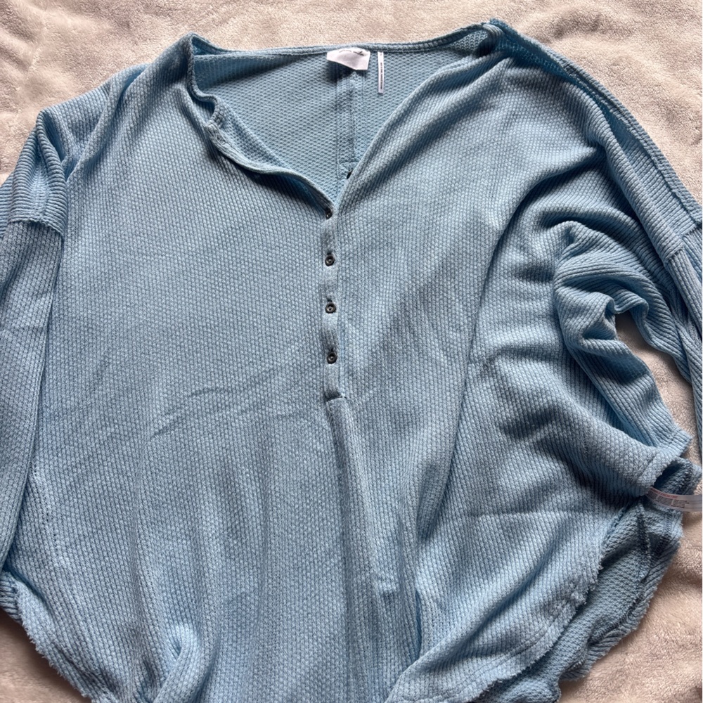 Urban Outfitters Blue Waffle Knit Top
